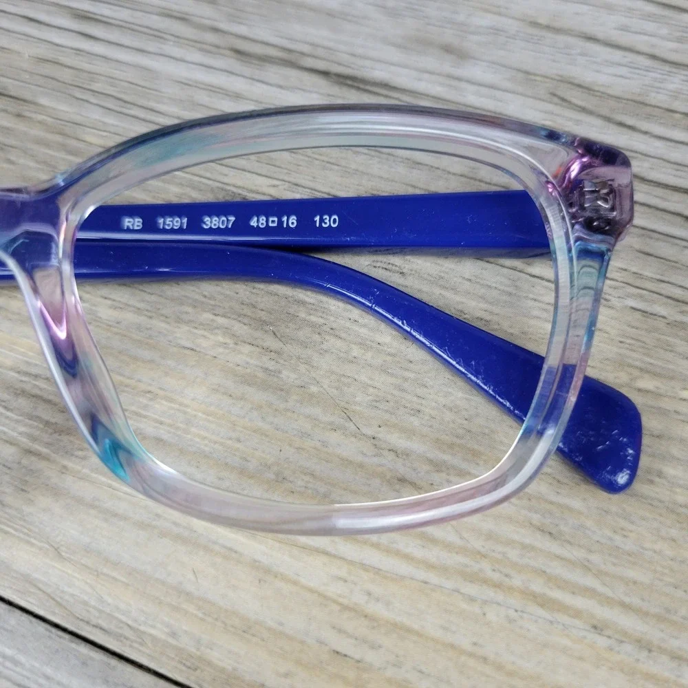 Ray-Ban Eyeglasses Frames RB1591 3807 Kids Transparent Blue Cat‎ Eye 48-16-130
